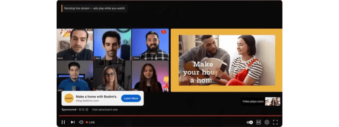 YouTube включает рекламу во время стримов: теперь она рядом с видео, а не поверх