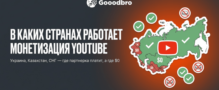 В каких странах работает монетизация YouTube в 2026: партнерка в Украине, Казахстане, Польше и по всему СНГ