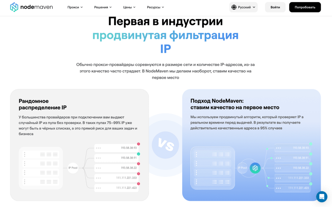 NodeMaven прокси: резидентные, мобильные и ISP для арбитража. Личный опыт и промокод GOODBRO на скидку 35%